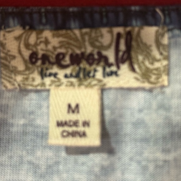 NWT SIZE M ONE WORLD Women's Multicolor Striped Tunic - Picture 6 of 9